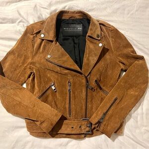 Bagatelle Women's Brown Suede Leather Moto Jacket